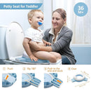 MCGMITT Potty Training Toilet Seat for Toddlers Boys Girls, Portable Baby Toilet Folding Kids Potty Chair Cover with Splash Guard for Travel, Including 3 Non-Slip Feet and Storage Bag (Blue) by TinyTreasures Baby Boutique