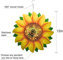Sunflower Wind Spinner Metal Garden Decor Outdoor 3D Stainless Steel Sculptures Kinetic Hanging Whirligigs Yard Art Decorations Backyard Indoor Patio Lawn Ornaments Clearance Sun Catcher Windmill by GreenHaven Gardens