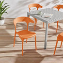 Plastic Outdoor Dining Table with Metal Legs, Weather Resistance, Home Patio Table, Restaraunt Outdoor Table, Quick Assembly (Grey) by GreenHaven Gardens