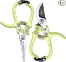 Modern Sprout Hand Pruners & Shears Set - Lightweight Gardening Tools W/Easy Lock - Sharp Carbon Steel Blades -Rust Resistant Scissors for Herbs, Flowers - Reusable Holster - Chartreuse by GreenHaven Gardens