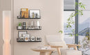 Floating Shelves Set of 3, Home Wood Wall Shelf, Farmhouse Shelf for Bedroom, Wall Mounted Floating Shelf for Living Room, Bedroom, Bathroom, Kitchen, Office (Black 2) by CozyNest Decor