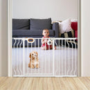 Baby Gate for Stairs 29-52 Inch Wide, Safety Gate for Baby Adjustable Pet Gate with Door Pressure Mounted Gates for Kids Toddler Dogs Extension Kit Indoor Stairway Doorway White (30.5'' Tall) by TinyTreasures Baby Boutique