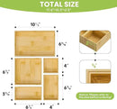 Bamboo Drawer Organizer Set, 5 PCS Multi-use Varied Sizes Junk Drawer Organizer Kitchen Storage Box for Office, Home, Bedroom, Bathroom, Bamboo by CozyNest Decor