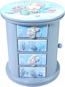 Girls Blue Cute Bunny Jewelry Box Organizer - Kids Gift for Little Girls by TinyTreasures Baby Boutique