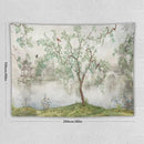 HZOHNAGO Japanese Tapestry Tree Misty Garden Lake Printed Wall Tapestry Ink Painting Wall Hanging for Bedroom Living Room Dorm 80" W x 60" H by CozyNest Decor