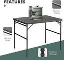 VILLEY Grill Table, 3ft Folding Camping Table with Aluminum Adjustable Legs, Portable Lightweight Camp Table for Beach Picnics and Outdoor Cooking by GreenHaven Gardens