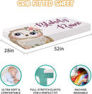 Custom Crib Bedding Set - Owl Design Personalized Name Baby Nursery Bed 3 Pcs Set - Chic Soft Blanket with Dotted Backing, Sheet, Pillowcase for Newborn Girls Boys Gifts Color21 by TinyTreasures Baby Boutique