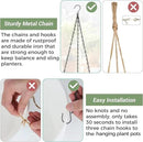 T4U 10 Inch Hanging Planters for Indoor Outdoor Plants, Hanging Plant Pot Pack of 2, Self Watering Hanging Pots with Drainage Hole & Plug & Chain with 3 Hooks for Garden Home Decor, Grey by GreenHaven Gardens