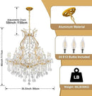 Large Gold Crystal Chandelier Light Fixtures - 24 Lights Modern Crystal Chandeliers for Hotel, Lobby, Foyer, Entryway Hall, Staircase High Ceiling Chandelier 2 Layers by CozyNest Decor