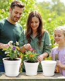 homenote Plant Pots,6/7.5 Inch Flower Pots for Plants Plastic Planters for Indoor with Multiple Drainage Holes and Trays, for All Home Garden Flowers Succulents,Outdoor(White,10 Pack) by CozyNest Decor