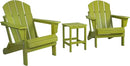 WO Home Furniture Adirondack Chairs Table Set of 3 PCS Outdoor Folding Chairs Side End Table Weather/UV Resistant for Lawn, Garden, Bon Fire, Balcony (Lime) by GreenHaven Gardens