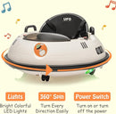 12V Electric Ride on Bumper Car for Toddlers, Kids Bumper Car with Remote Control, 360 Degree Spin, LED Lights, Dual Joysticks, Safety Belt for 18+ Months Kids, White by TinyTreasures Baby Boutique