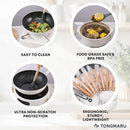 Silicone Cooking Utensils Set, Premium Beech Wood Handle Kitchen Gadgets Utensil Set, Non-Stick Kitchen Utensils Spatula, Tongs, Turner, Whisk, Brush, Spoon, BPA FREE, 446°F Resistant (Dark Gray) by CozyNest Decor