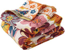 Boho Muslin Blanket for Adults 4-Layer Gauze 80 x 90 Inches Soft Cozy 100% Cotton Summer Cooling Blanket Floral Decor for Sofa Bed Coverlet Both Sides (Daisy Floral, 80 x 90 in) by CozyNest Decor