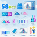 Ice Castle Magnetic Tiles-Sparkling Building Blocks, 3D Educational Toys for Kids, Construction STEM Toys for 3 4 5 6 7 8 Year Olds, Birthday Gift for Boys and Girls by TinyTreasures Baby Boutique