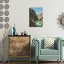Natural mountain stream scenery poster suitable for bedroom beautiful blue sky flowing river scenery suitable for living room dormitory office by CozyNest Decor