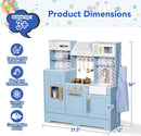 Play Kitchen for Kids, Wooden Children Kitchen Playset w/Coffee Maker, Oven, Stove, Sink, Apron, Ice Maker, Cookware, Kids Toy Kitchen Set for Toddler Girls Boys Pretend Play Toy Gift Ages 3+ by TinyTreasures Baby Boutique