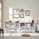 Farmhouse 6 Cube Bookshelf, White Storage Organizer Bookcase, Kids Toy Storage Cabinet, Long Bookshelves Storage Organizer Shelf, Wood Display Cabinet Book Shelves for Bedroom,Living Room,Office by CozyNest Decor