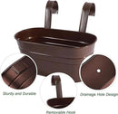 Metal Iron Flower Pots for Railing Fence Hanging Bucket Pots(5 Pcs) and Hanging Flower Pots Metal Iron Bucket Planter(10 Pcs) (Bronze) by GreenHaven Gardens