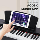 AODSK Beginner Digital Piano 88 Key Keyboard,Full-size Electric Piano for Beginners,with Sheet Music Stand,Pedal,Power Adapter,Headphone Mode,USB-MIDI,Piano Lessons,Black,-Comes with headphones by TinyTreasures Baby Boutique