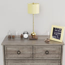 LGHM Modern 6 Drawer Dresser, Dressers for Bedroom, 44.33" Tall Chest of Drawers Closet Organizers & Storage Clothes - Easy Pull Handle, Textured Borders Living Room, Hallway, Gray by TinyTreasures Baby Boutique