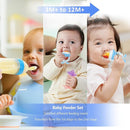 WAJIAYON Baby Fruit Feeder Pacifier | 2 Infant Food Feeder Pacifier & 2 Baby Food Dispensing Spoon | Fresh Fruit Teethers for Babies | Silicone Feeder Babies,Infant Teething Feeders (Blue-Rabbit) by TinyTreasures Baby Boutique