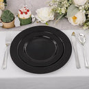 FLOWERCAT 60PCS Black Plastic Plates - Heavy Duty Black Disposable Plates for 30 guests Halloween Party/Wedding/New Year - Include 30PCS 10.25inch Dinner Plates and 30PCS 7.5inch Dessert Plates by CozyNest Decor