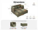 Oversized Modular Sofa, Extra Deep Cloud Chenille Sectional Couch with Ottoman Chaise, Fluffy Chenille 2 Seater Sofa Bed for Living Room, Villa (Sofa Bed 4 Seater, Chenille Green) by CozyNest Decor