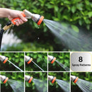 HOSUN Garden Hose Nozzle Sprayer Heavy Duty, 100% Metal Water Hose Nozzle with 8 Spray Patterns, High Pressure Hose Spray Nozzle with Non-Slip Grip for Watering Plant & Lawn, Washing Car & Pet, Orange by GreenHaven Gardens