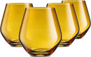 Godinger Wine Glasses, Stemless Wine Glasses, Red Wine Glasses, Drinking Glasses, European Made Stemless Wine Glass - Amber, 17oz, Set of 4 by CozyNest Decor