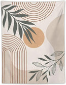 Abstract Boho Tapestry, Mid Century Tropical Tree Leaves Modern Geometric Arch Bohemian Botanical Tapestry, Home Aesthetic Wall Hanging Art Decor for Living Room Bedroom Dormitory 50x60 Inch by CozyNest Decor