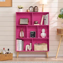 LEYAOYAO 7 Cube Bookshelf,3 Tier Book Shelf with Legs,Pink Modern Bookshelf,Large Freestanding Open Toy Modern Bookshelves,Display Bookcases Decor Furniture for Nursery by CozyNest Decor