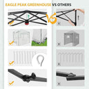 EAGLE PEAK 8x6 Portable Walk-in Greenhouse, Pop-up Indoor Outdoor Garden Green House, Zippered Doors and Windows, PE Cover, White by GreenHaven Gardens