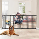 HOOEN 30" Tall Extra Wide Baby Gates for Doorways Stairs 76 to 86 in Large Long Pressure Mounted Pet Dog Gate Metal Tension Indoor Child Safety Gates with Extension Kits by TinyTreasures Baby Boutique