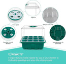Seed Starter Tray with Grow Light, Seed Starter Kit, Plant Germination Starting Trays with Humidity Dome and Base for Greenhouse Grow Wheatgrass Hydroponic(12 Cells per Tray)(with Grow Lights) by GreenHaven Gardens