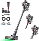 Cordless Vacuum Cleaner, 550W 45KPA Dual Motor Stick Vacuum for Home with 60mins Runtime, 6 LED Green Headlights, Self-Standing Design, V-Shaped Floor Brush for Carpet Tile Pet Hair Hardwood Floors by CozyNest Decor