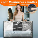 SpaceWhisper 90L Under Bed Storage Containers, 4-Pack Storage Bins with Clear Top, Foldable Closet Organizers and Storage with Label Holder for Clothing, Blankets, Comforter & Pillows (Grey) by CozyNest Decor