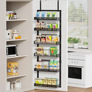 6-Tier Over the Door Pantry Organizer, 2 in 1 Large Door Spice Rack with Adjustable Metal Baskets, Heavy Duty Hanging or Wall Mounted Storage Organizer for Kitchen Pantry and Room Wall by CozyNest Decor