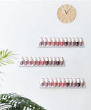 IEEK Nail Polish Rack Wall Mounted Shelf 2 Pack,Clear Kids Wall Bookshelf Acrylic Nail Polish Holder with Removable Anti-Slip End Inserts,2 Tiers Floating Polish Organizer Display 30 Bottles by TinyTreasures Baby Boutique