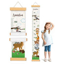 Personalized Name Kids Growth Chart Height Measuring Chart, Zoo Kids Growth & Measuring Chart in Inches, Fun & Stylish Height Tracker for Children, Growth Ruler, Hangable&Waterproof by TinyTreasures Baby Boutique