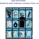 Classroom Pocket Chart for Phone Calculator Holder Over The Door Hanging Closet Jewelry Organizer with 30 Clear Pockets (Blue) by CozyNest Decor