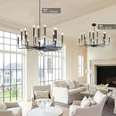 Modern Black Farmhouse Chandeliers, 16-Light Industrial Metal Chandelier Lighting, Classic Candle Hanging Pendant Light Fixtures for Kitchen Island, Living Room, Dining Room, Stair by CozyNest Decor
