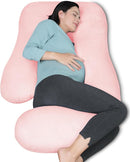 MOON PARK Pregnancy Pillows for Sleeping - U Shaped Full Body Maternity Pillow with Removable Cover - Support for Back, Legs, Belly, HIPS - 65 Inch - Pink by TinyTreasures Baby Boutique