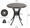 COBANA Patio Bistro Table, 31’’ Round Cast Aluminum Outdoor Dining Retro Side Table with 2’’ Umbrella Hole, Bronze by GreenHaven Gardens