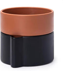 6.5 Inch Self-Watering Planter Pot with Terracotta Insert, Deep Water Reservoir, and Ceramic-Alike BPA-Free Plastic Pot for Plant, Modern Planter for Houseplants, Black/Terracotta, 53-B-S-5 by CozyNest Decor