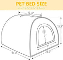 Cat Bed for Indoor Cats，Foldable cat cave，Anti-Slip & Water-Resistant Bottom，cat Houses for Indoor Cats or Small Dogs, Kitten Tent, Rabbit Bed，2 in 1 pet Bed (Dark Grey) by CozyNest Decor
