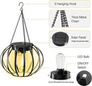 Solar Lanterns Outdoor Waterproof - 2 Pack Solar Outdoor Lanterns, 15"" Solar Lights Outdoor Hanging, Lanterns Decorative Outdoor Pumpkin Shape, Black, Wq-OSL-001 by GreenHaven Gardens