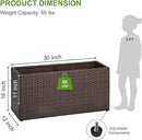 LEWIS&WAYNE Large Rectangular Block Planter Box Handmade Wicker Tall Planters for Outdoor Plants with Removable Liners Modern Planter for Indoor Outdoor Patio Deck - Brown, 30''x12''x16'' by GreenHaven Gardens