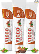 Vicco Vajradanti Ayurvedic Herbal Toothpaste by Vicco – 70 Year Legacy of Ayurveda, Cinnamon Flavour, with 18 Ayurvedic Herbs & Barks, 100% Natural, Vegan, Fluoride-Free & Cruelty-Free – 7 oz (3 Pack) by CozyNest Decor