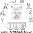 Custom Nursery Crib Bedding Set: Personalized Name 4 Piece Purple Flower Elephant Design Baby Crib Sets for Girls - Toddler Double Layer Blanket Set, Comfortable Crib Bed Sheets for Baby Toddlers by TinyTreasures Baby Boutique